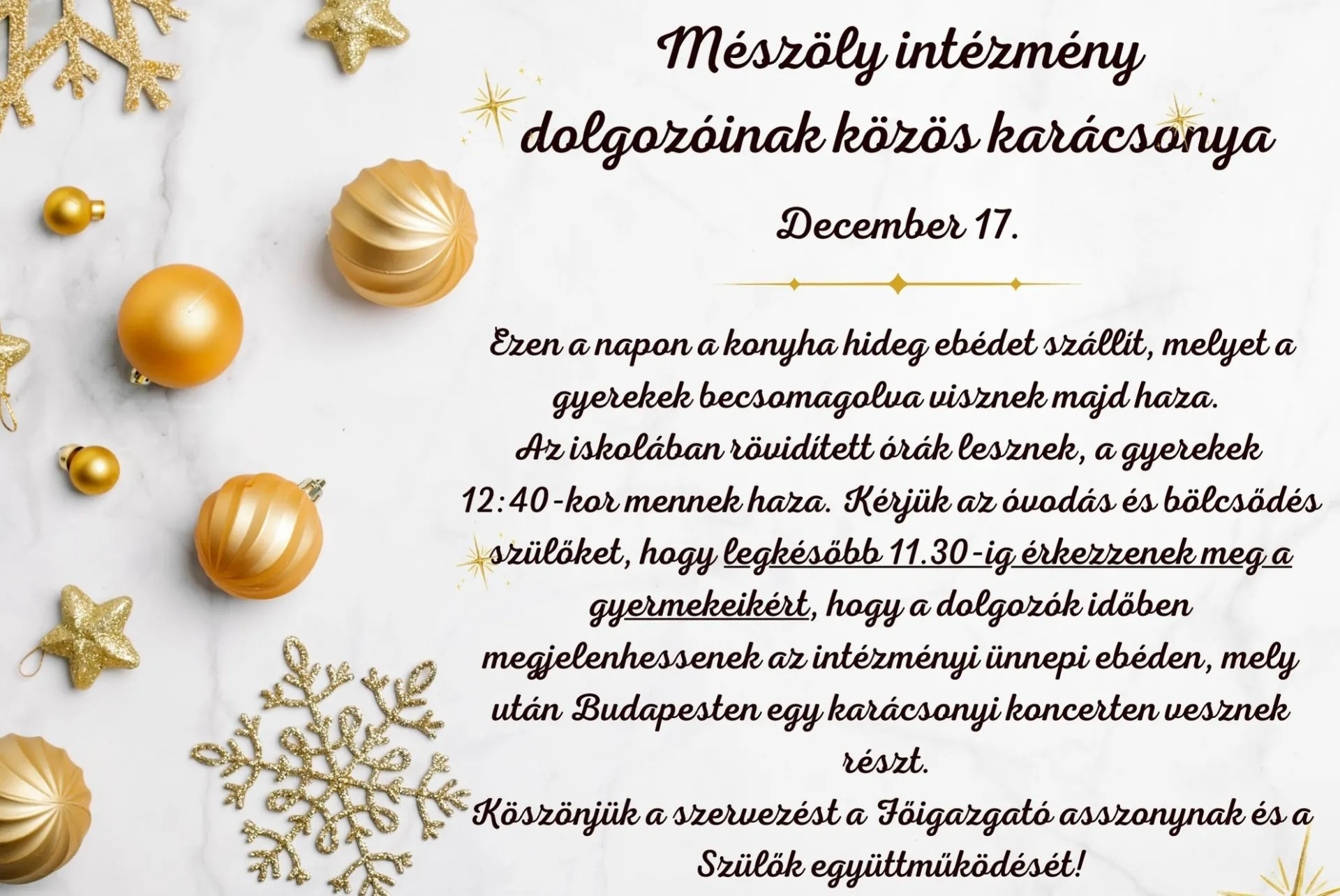 Intézményi karácsony