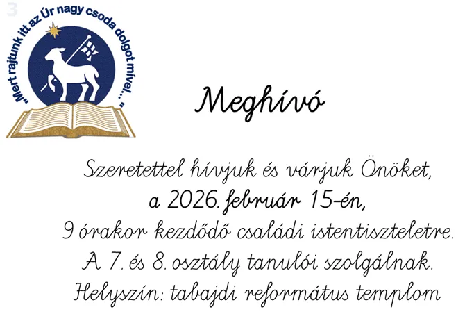 Meghívó családi istentiszteletre